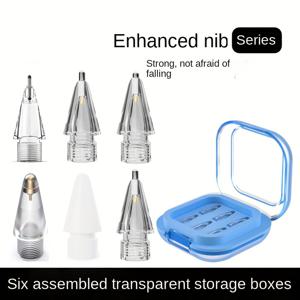 TEMU 애플 펜슬 1세대, 2세대 및 3세대 프로용 투명한 펜 팁, 금속 수정 교체용 무소음 필기펜 교체 니브|태블릿