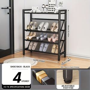 TEMU 1개 다층 공간 절약형 메탈 신발 정리대, 수납 정리함, 간편한 조립, 상단 선반, 튼튼한 바닥 설치형, 실용적인 선반, 가정 장식용, 수납 캐비닛, 침실, 현관, 거실, 주방 등에 적합|거실장