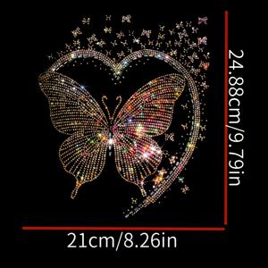 TEMU 6개 나비 하트 모양 패턴 다리미 패치, 티셔츠, 스웨트셔츠, 청바지, 후드티, 백팩, 재킷, 핸드백, 베개용 내구성 좋은 열전사 스티커