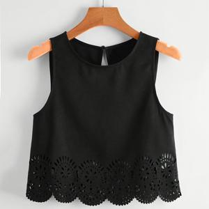 TEMU 여성용 우아한 어깨없는 블라우스 - 금색 네일세트 디테일, 원형 목, 봄/여름/가을에 완벽한 어른 패션 탑| 우아한 어깨없는 탑| 네일세트 트림 탑