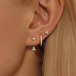 TEMU 6개 세트, 고급스러운 디자인, 합성 지르코니아 스톤, 플로럴 패턴, 여성용 스타일리시 귀걸이 세트 (일상복, 휴가, 파티, 데이트, 저녁 식사에 적합). 구리 재질.