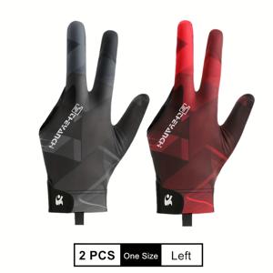 TEMU 2개 세트 전문가용 왼손잡이용 스누커/당구/빌리어드 장갑 - 남녀공용 풀 쓰리핑거 커버리지, 원사이즈, 탄력 있고 통기성 좋은 미끄럼 방지 손바닥 디자인 (그레이//) - 후크앤루프 클로저