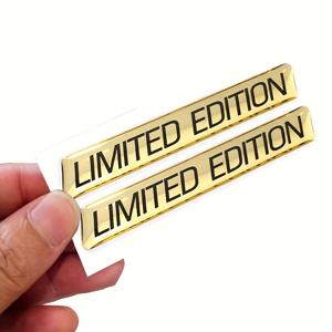 TEMU 2개 한정판 골드 3D 자동차 바디 배지 스티커 트렁크 펜더 엠블럼 데칼 액세서리 (자동차, , 바이크용)