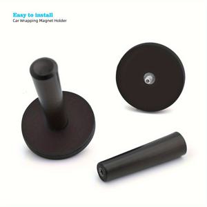 TEMU 차량 랩핑, 공예 및 간판 제작을 위해 설계된 검정색 비닐 랩핑 자석 2개 세트 (비닐 창문 틴팅 도구 포함)