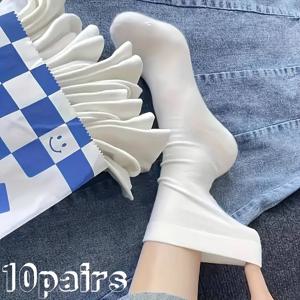 TEMU 10팩 여성용 임산부 간호 양말 - 무균/냄새 제어 중목 임신 간호복 산후 관리용 - 부드럽고 통기성 좋은 수유용 양말 (10팩 대용량) - 손세탁 가능한 간호 엄마 양말