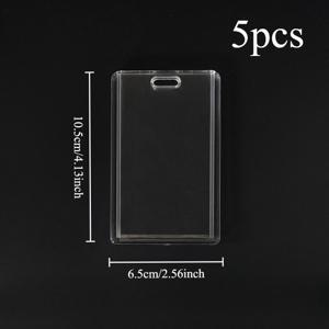 TEMU 아크릴 카드 홀더 5개 세트, 가로/세로 카드 모두에 적합한 ID 케이스, 학생 전시 접근에 이상적.