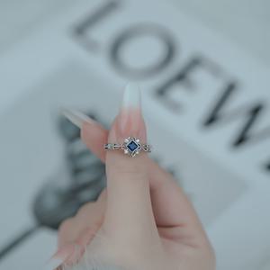 TEMU 천연 스톤 6월 생일석 여성용 반지 - 조절 가능한 블루 보석, 우아한 빈티지 웨딩/파티/캐주얼 의상, 연중 무한한 액세서리 (6월 생일, 선물) - 도금 없음, 천연 미네랄 스톤 반지, 데일리 & 스페셜용