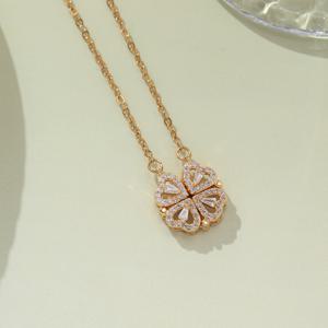 TEMU 1개, 여성 패션 펜던트 목걸이, 열 수 있는 하트형 구리 세팅 큐빅 합성 지르코니아 펜던트, 저자극성 스테인리스 스틸 목걸이, 데일리 착용 및 선물용