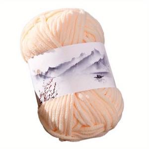 TEMU 1개, 50G, 퍼지 아이스 스트립 얀 볼, 금색 벨벳 소재, 부드러운 두꺼운 얀 스카프 뜨개질, 스웨터 및 슬리퍼 뜨개질용