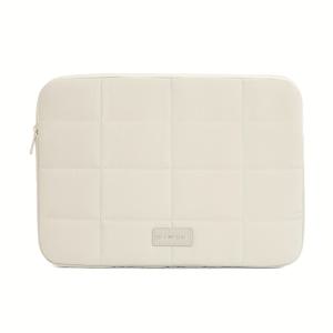 TEMU 귀여운 퀼팅 노트북 슬리브 (지퍼 포함), 13, 13.3, 14인치 노트북에 적합. 부드럽고 충격 방지 기능이 있는 가벼운 보호 케이스는 파란색, 분홍색, 흰색, 네이비 색상의 미니멀한 한국 스타일의 단색 격자 디자인을 특징으로 합니다. 휴대용 태블릿으로도 사용 가능합니다.|노트북파우치