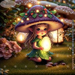 TEMU 2D 플랫 - 1pc 2D 플랫 프린팅 2D 플랫 매혹적인 요정 버섯 정원 스테이크 - 귀여운 빛나는 숲 버섯 소녀, 스타일 아크릴 장식, 생일과 새로운 집 축하에 완벽 - 정원, 마당, 그늘, 야외 장식에 이상적. 완벽한 휴일 선물, 생동감 있는 잔디 및 경관 장식, 2D 플랫