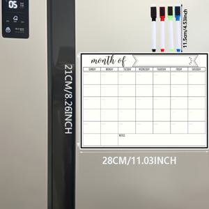 TEMU 주방 또는 사무실용 자석식 메시지 보드 냉장고 마그넷, 월간 계획 캘린더 창의적인 스티키 노트 가족 일정 관리 보드 + 1개 플래닝 보드+4개 지우개 펜 세트