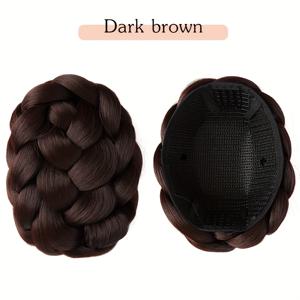 TEMU 여성용 발레 뱅 업두 - 우아한 플로럴 번 헤어스타일, 안전 고정 기능의 합성 머리카락, 발레/웨딩/파티용 - 스타일링 및 관리 간편, 공식 행사 및 일상적인 글램에 완벽, 발레 헤어 액세서리, 웨딩 헤어피스, 푹신한 질감, 볼륨 컬, 신부 헤어스타일링