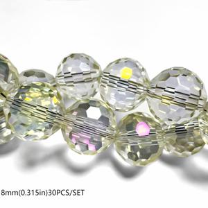 TEMU 고품질 장식 비즈 6/8/10mm 약 50/30/32개 오스트리아 라이트 옐로우 투명 인공 96면 탄성 볼 비즈 럭셔리 클리어 홀 포함, 보석 제작 DIY 팔찌 목걸이 귀걸이 공예 액세서리 비즈 & 비드 어소르트먼트