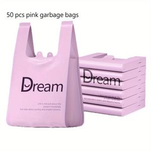 TEMU 50개 스타일리시 핑크 쓰레기봉투 