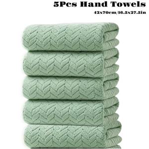 TEMU [5개 세트] 코랄 플리스 페이스 타월 | 사이즈 42X70Cm | 85% 폴리에스터 및 15% 나일론으로 제작된 부드러운 원단 | 뛰어난 흡수력과 빠른 건조 | 욕실 및 가정용 다용도 핸드 타월 | 다양한 색상: 회색, 녹색, 빨간색