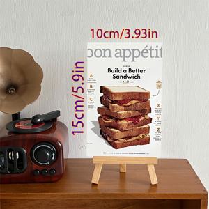 TEMU 빈티지 음식 테마 엽서 10개 세트 - 소규모 사업자, 선물 카드용 독특한 액자 및 벽 스티커 - 장식 벽 장면, 감사 카드, 생일 선물.|카드스티커