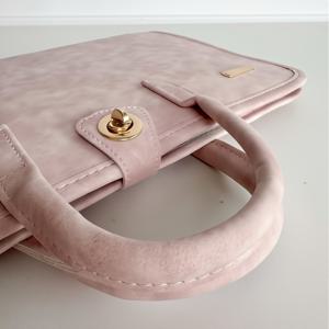 TEMU 핑크 PVC 노트북 가방 - 가볍고 휴대 가능, 13-15인치에 적합, 업무 및 여행에 이상적.