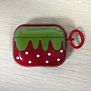 TEMU 에어팟 프로 3용 신선한 딸기 패턴 디자인 TPU 케이스, 또는 남자친구에게 이상적인 선물입니다.