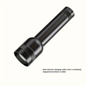 TEMU 1개 USB 충전식 LED 손전등 - 3가지 모드 밝은 줌 가능 핸드헬드 토치, 알루미늄 합금 손전등, 캠핑, 낚시, 하이킹, 가정 비상 조명용 휴대용 랜턴