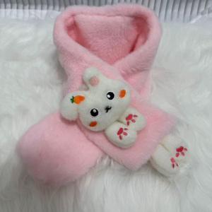 TEMU 20251개 귀여운 토끼 스카프 - 부드럽고 따뜻한 겨울 후드 액세서리, 100% 소재, 손세탁 가능, 신축성 없음, 토끼 귀와 꼬리가 있는 디자인, 바람이 불고 추운 날씨에 적합, 토끼 스타일에 완벽 (신축성 없음)