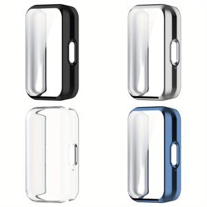 TEMU 삼성 Fit3 액정 보호 필름 케이스 TPU 전체 범퍼 커버 포함 4개입, HD 투명 스크래치 방지 스마트워치 액세서리, 스마트워치 케이스, 스트랩 포함 스마트워치 케이스