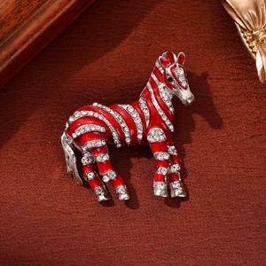 TEMU 1개 빈티지 말 브로치 핀 - 모양의 장식이 있는 우아한 아연 합금 동물 주얼리, 4가지 색상 (, 레드, ) - 남녀공용 일상복 및 정장