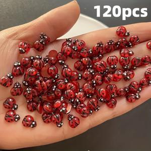 TEMU 120개 미니 레진 무당벌레 | 장식 액세서리, 주얼리 제작 재료, 레진 공예, 네일 아트 장식, 실내 및 사용에 적합|네일재료