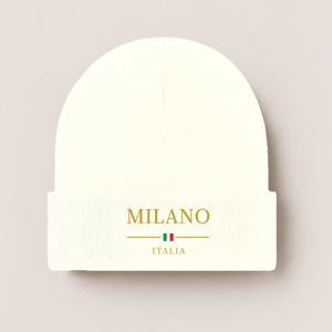 TEMU 밀라노 라이트 럭셔리 니트 비니 | 골든 레터 프린트 남녀 커플용 따뜻한 모자 | 이탈리아 패션 방풍 방한 두꺼운 따뜻한 니트 모자 | 아크릴 소재, 기하학적 패턴, 손세탁 관리