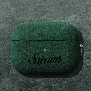 TEMU 개인화 맞춤 이니셜 각인 이름 로우 럭셔리 퍼 패턴 합성 가죽 에어팟 1 2 3 4 프로 2 보호 케이스