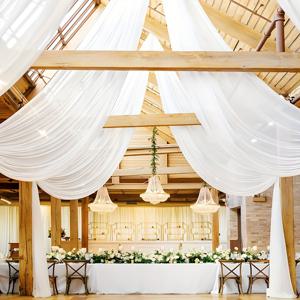 TEMU 큰 흰색 웨딩 아치 드레이핑 시어 쉬폰 웨딩 장식