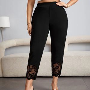 TEMU 플러스 사이즈 - 우아한 플러스 사이즈 여성 스키니 팬츠 | 단색, 약간의 스트레치, 봄/여름 시즌