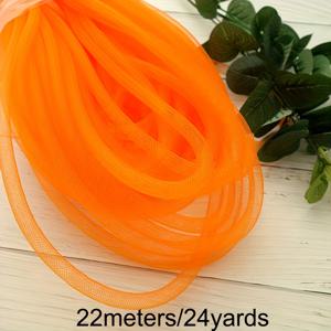 TEMU 22m/24야드 탄성 메쉬 튜브 리본 트림 크리스마스 공예 홈 파티 장식 헤어 타이