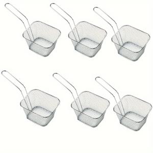 TEMU 스팟 스퀘어 미니 스테인리스 스틸 프렌치 프라이 프라이잉 바스켓 네트 스크린 레스토랑 스낵 미국 스낵 프라이잉 바스켓