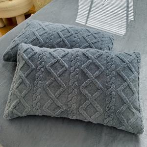 TEMU 2개 럭셔리 플러시 베개 커버 - 두꺼운 따뜻한 침구, 봉투형 잠금, 부드러운 파스텔 색상 (핑크, 회색, 갈색, 녹색, 보라색, ) 겨울철 편안함 & 아늑한 홈 데코, 오렌지