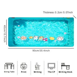 TEMU 풀 플로트 귀여운 곰 HD 이미지, 초대형 마우스 패드, 사각 디자인, 미끄럼 방지 내구성 고무 소재, 정밀 스티치 처리된 가장자리, 고품질 컬러 프린팅, 사무실용 및 홈 데코, 게이밍에 완벽, 크리스마스·추수감사절·할로윈 선물 추천, 친구와 파트너를 위한 이상적인 선물