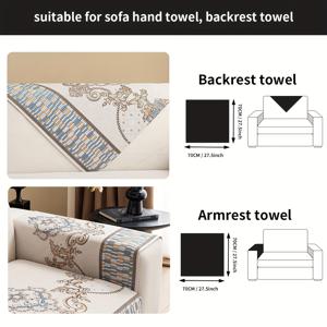 TEMU 1개 사계절용 미끄럼방지 소파 쿠션 커버, 세탁 가능, 반려동물 친화적, 침실, 사무실, 거실 장식용 가구 보호 커버, 등받이, 팔걸이, 베개커버 제외