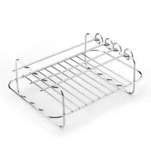 TEMU 스테인리스 스틸 에어 프라이어 그릴 세트와 꼬치 - 7.87