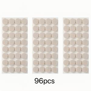 TEMU 96개 5mm 원형 베이지 펠트 가구 슬라이더, 부드러운 가구 이동을 위한 미끄럼 방지 바닥 보호대, 스크래치 방지, 부드럽고 미니멀한 디자인, 일상 사용, 홈 오피스, 야외에 적합, 편안하고 내구성 좋음