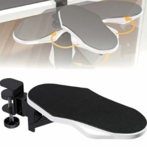 TEMU 1개 조절 가능한 인체공학적 팔걸이 (책상용), 팔받이 쿠션, 마우스 패드, 손목 보호대 포함, 가정 및 사무실에서 편안함을 제공하며 의자 기능 확장 및 손과 어깨 보호를 위해 설계되었습니다.