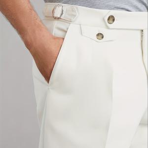 TEMU 남성용 우아한 맞춤형 정장 바지, 캐주얼 빈티지 스타일, 포멀한 행사에도 활용 가능, 봄, 여름의 비즈니스 연회 및 이브닝 이벤트에 적합