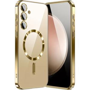 TEMU 갤럭시 자석 커버 S21/S22/S23/S24/S25플러스/Ultra/23FE/S24FE용 초슬림 소프트 바닥 폰 케이스