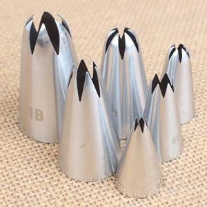 TEMU 6개 스테인리스 스틸 6날 아이싱 노즐 대형, 중형 및 소형 세트 케이크 도구, 초보자에게 적합, 사용하기 쉬움