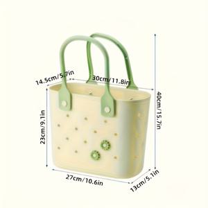 TEMU 3가지 색상 제공, 2-in-1 프렌치 스타일 컨트리 PE 비치 토트백, 부드러운 그립 핸들이 있는 다용도 플라스틱 보관 용기, 무취, 접이식, 재사용 가능. 욕실 용품, 쇼핑, 피크닉, 야외 사용에 적합—할로윈, 크리스마스, 추수감사절, 크리스마스 이브 선물로 이상적인 홈 오거나이저 및 선반 바구니, 선반 바구니