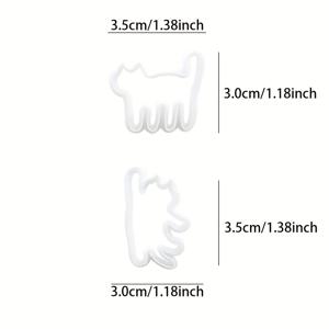 TEMU 귀여운 만화 고양이 패턴 폴리머 클레이 커터 세트 2개 - 다양한 모양의 작은 고양이가 있는 주얼리 만들기 키트 - 휴가 장면과 졸업 시즌에 적합한 만화 고양이 테마 폴리머 클레이 커터 - Fimo 클레이 커팅용 클레이 커팅 도구, DIY 공예 도구 및 Fimo 클레이 귀걸이 제작을 위한 몰드 커팅 도구