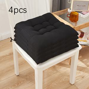 TEMU 4개 세트 부드럽고 통기성 좋은 모던 솔리드 컬러 의자 쿠션 - 사무실, 가정 및 식사용 편안함을 위한 멀티펑셔널 스퀘어 시트 패드, 딥 레드 핑크 커피 브라운