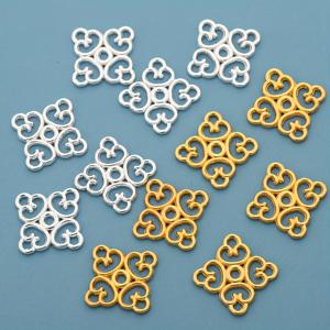 TEMU 30개/60개 정사각형 구름 패턴 꽃 스페이서, 빈 꽃 패턴 위치 지정 비즈, 비즈 팔찌 커넥터, 이중 구멍 격리기, 장식 비즈, 비정형 스페이서, 느슨한 비즈, 머리핀, 팔찌, 목걸이, 귀걸이, 비즈 팔찌, 패던트, 보석 만들기 부품 DIY 보석 만들기 부품