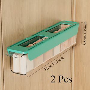 TEMU 2개 벽걸이 양말 정리함 | 스티커 및 투명 칸막이가 있는 플라스틱 옷장 문 서랍, 속옷 및 몸핏 옷 보관에 적합, 부활절 장식 및 개인 선물 보관에 이상적