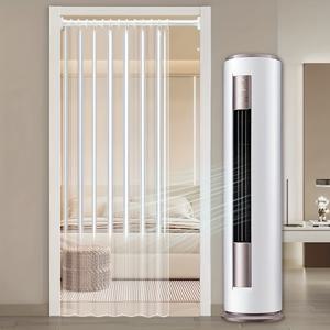 TEMU 투명 PEVA 도어 커튼 - 문패널용 분리막, & 방풍 창문용 후크 포함, 반려동물 가정용, 쉬운 세척 패널 (블라인드 없음)