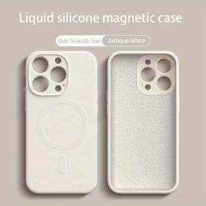 TEMU 휴대폰 케이스 - 피부에 부드러운 새로운 실리콘 마그네틱 케이스. 아이폰 17, 16, 15 Pro Max, 14, 14 Plus, 13, 13 Pro, 12 Pro, 11, 17 Pro Max, 16 Pro Max, MINI용으로 디자인되었습니다. 렌즈를 위한 종합적인 낙하 방지 기능을 제공합니다.|폰케이스|아이폰케이스